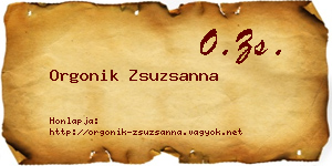Orgonik Zsuzsanna névjegykártya